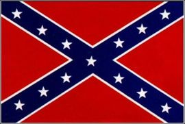30 × 45 cm Flag with Wooden Stick - Confederate Battle Flag
