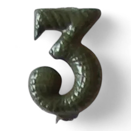 Fém Szám - 3 - Zöld - Magyar Hadsereg Katonai Surplus - Mint új