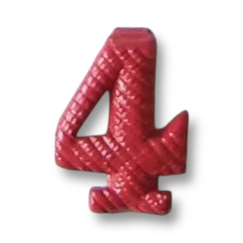 Fém Szám - 4 - Piros - Magyar Hadsereg Katonai Surplus - Mint új