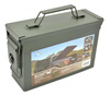 Lőszer doboz  U.S. ARMY O.D. METAL AMMO. BOX (CAL. 30)  17,8 x 9,5 x 27,6 cm