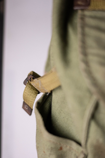 Military Rucksack- Cold War Romanian army (Canvas) - vintage rare - OD Green - Used