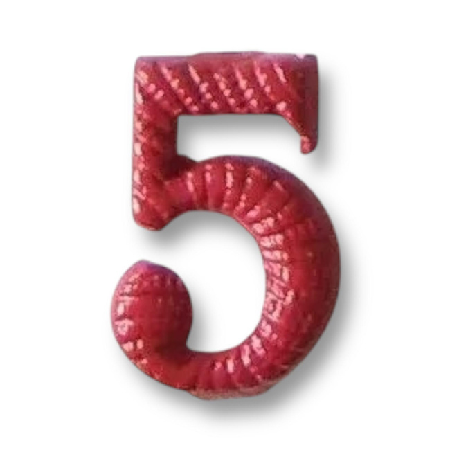 Fém Szám - 5 - Piros - Magyar Hadsereg Katonai Surplus - Mint új
