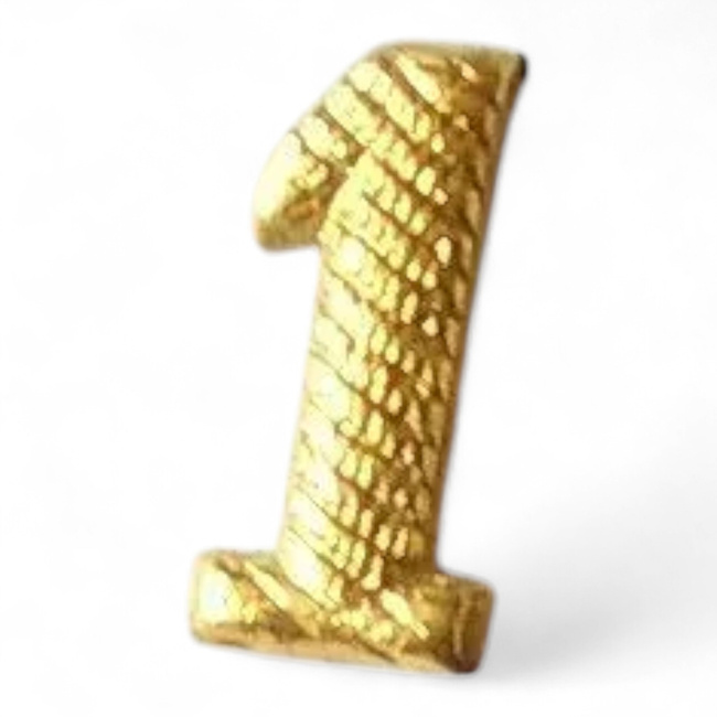 Metallic number - 1 - Golden - Hungarian Army Military Surplus - Like New