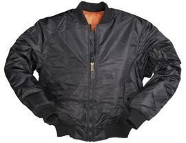 US Black FLIGHT Bomber JACKET MA1 STYLE