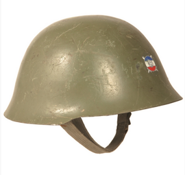 SERBIAN STEEL HELMET WITH LINER - OD - MILITARY SURPLUS - DECO