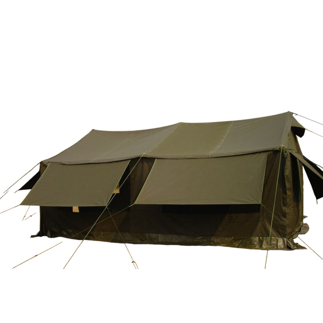 MILITARY TENT WITH METAL POLES - BRAZILIAN ARMY MILITARY SURPLUS - OLIVE GREEN - USED