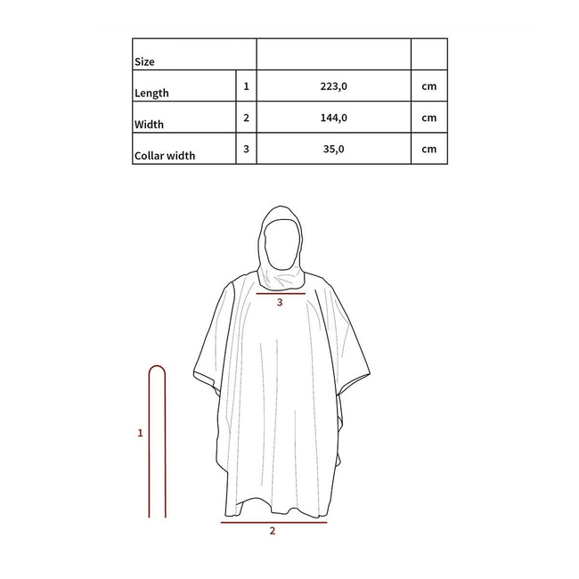 RIP-STOP PONCHO, RAINCOAT - 144 x 223 CM - MFH - WOODLAND CAMOUFLAGE