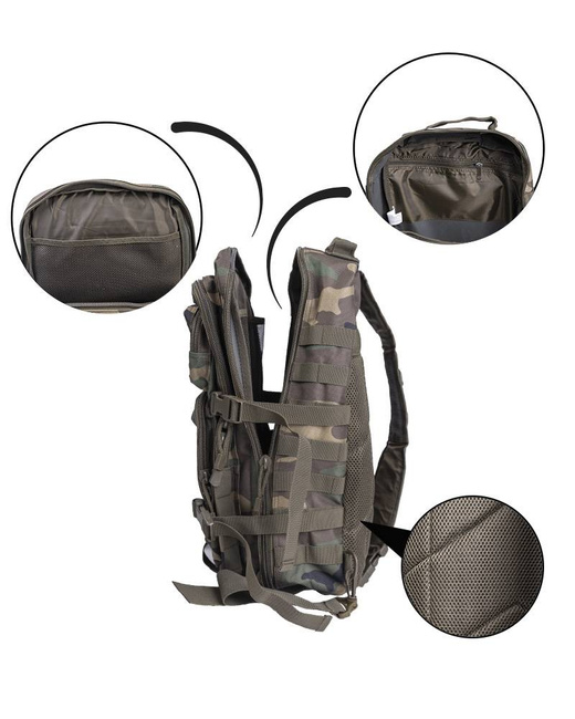 EGYSZALAGÚ RUCKSACK - "ASSAULT" - NAGY - 29 L - Mil-Tec® - WOODLAND