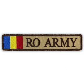 ECUSON RO ARMY CU DRAPEL BEJ FORTE TERESTRE12.5x2.5cm