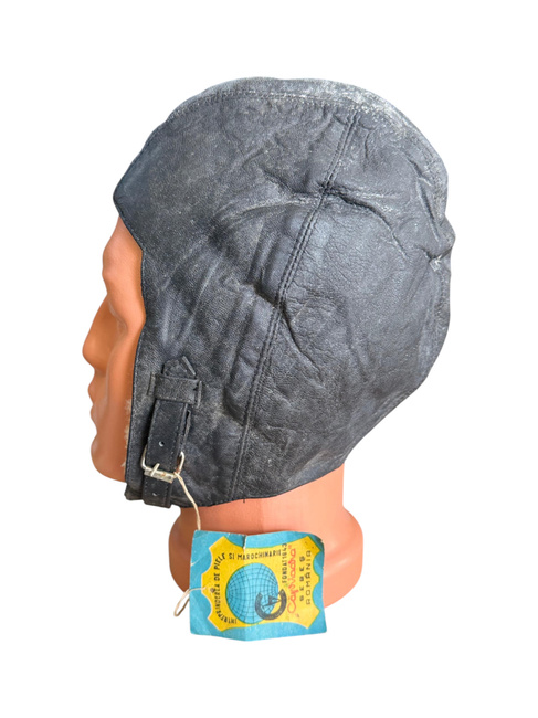 BŐR REPÜLŐS SISAK - ROMÁN HADSEREG KATONAI FELESLEG - FEKETE - HASZNÁLT