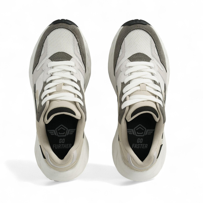 Vízálló velúr bőr sneaker - Python - Fehér/Szürke - Pentagon