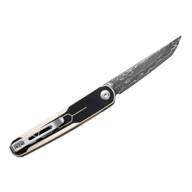 EDC KÉS KWAIQ MILLED G10 IVORY & FEKETE DAMASCUS - CIVIVI