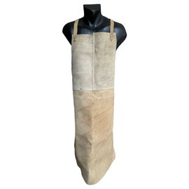 LEATHER APRON FOR WELDING - ROMANIAN ARMY MILITARY SURPLUS - IN GOOD CONDITION