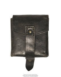 ITALIAN LEATHER CARTRIDGE POUCH - BLACK - USED