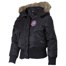 US Kids Polar Jacket, N2B, black, with fur collar