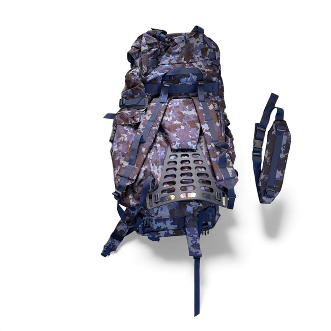 NAGY KATONAI HARCI HÁTIZSÁK ZSEBBEL, LEVEHETŐ KÜLSŐ TASAKKAL - 90L - KATONAI TÖBBLET ROMÁN HADSEREG - FA HARCI - ÚJ