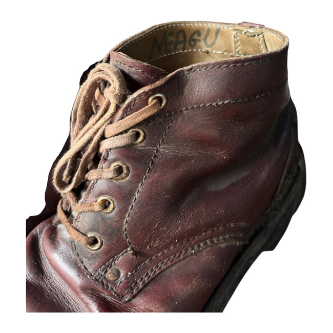 LEATHER MILITARY BOOTS - MOUNTAIN HUNTERS - MILITARY SURPLUS ROMANIAN ARMY- DARK RED - USED