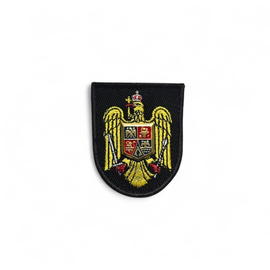 A szárazföldi erők városának emblémája | barett, sapka, barett - hímzett fekete alapon fekete körvonallal