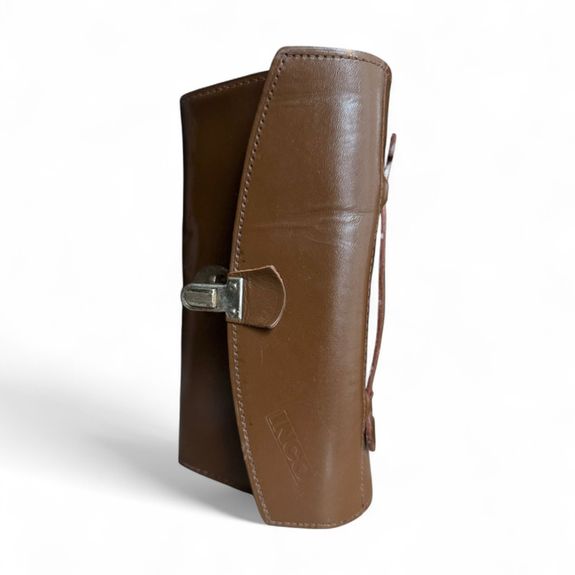 Leather document bag - Romanian Army Military Surplus - In good condition