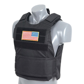 Standard Tactical Vest with Soft Dummy Ballistic Inserts - Delta Soft Body Armor - Black - 8FIELDS