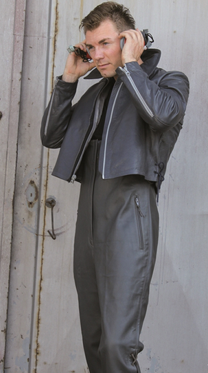 GERMAN SUBMARINE PANTS - WITH SUSPENDERS - LEATHER - USED