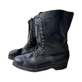 EJTŐERNYŐSÖK FEKETE BŐR BAKANCS - KATONAI FELESLEG A ROMÁN HADSEREGTŐL - HASZNÁLT