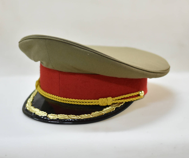 RSR katonai sapka – gyalogsági tiszt – római hadsereg katonai felesleg – piros/zöld OD – jó állapotban