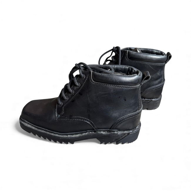 LEATHER MILITARY BOOTS - MOUNTAIN HUNTERS - MILITARY SURPLUS ROMANIAN ARMY - BLACK - IN GOOD CONDITIONS
