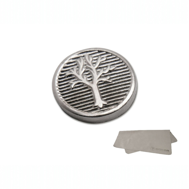 Nickel-Plated Emblem Set II - 9 mm - Boker - With Microfiber Cloth