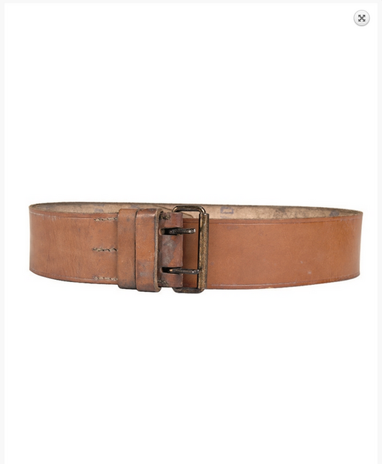 LEATHER BELT 45 MM - MILITARY SURPLUS FROM THE FRENCH ARMY - BROWN