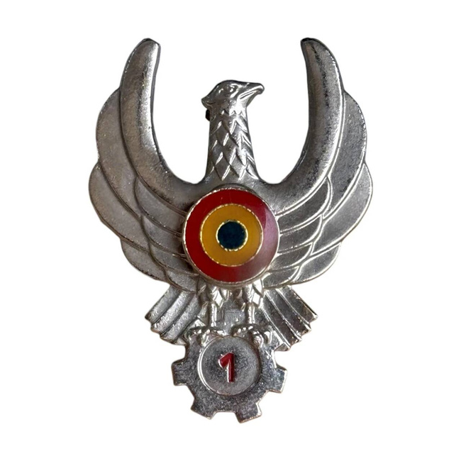 ROMANIAN AIR FORCE BADGE - MILITARY PILOT - CLASS I - ROMANIAN MILITARY SURPLUS - SILVER - IN GOOD CONDITION