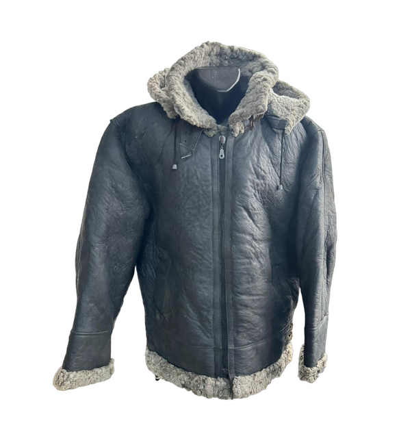 BŐR SZŐRME DZSEKI - ROMÁN HADSEREG KATONAI TÖBBLET - HASZNÁLT