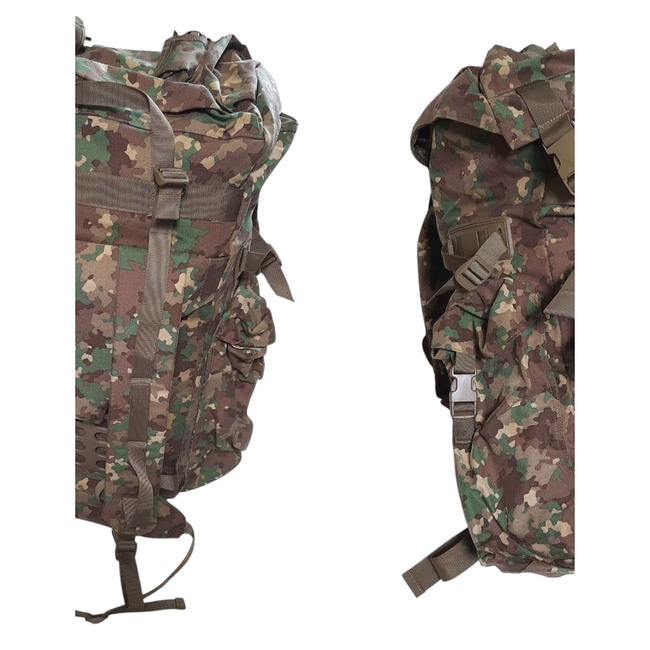 LARGE MILITARY COMBAT BACKPACK WITH POCKET, DETACHABLE OUTER POUCH - 90L - ROMANIAN ARMY MILITARY SURPLUS - COMBAT M2017 CAMO - NEW