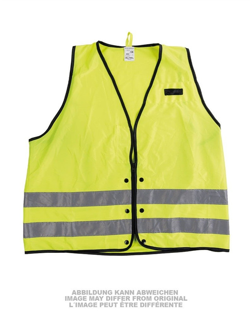 NÉMET FIGYELMEZTETŐ MELLÉNY - KÜLÖNBÖZŐ STÍLUSOK - NEONZÖLD - HASZNÁLT