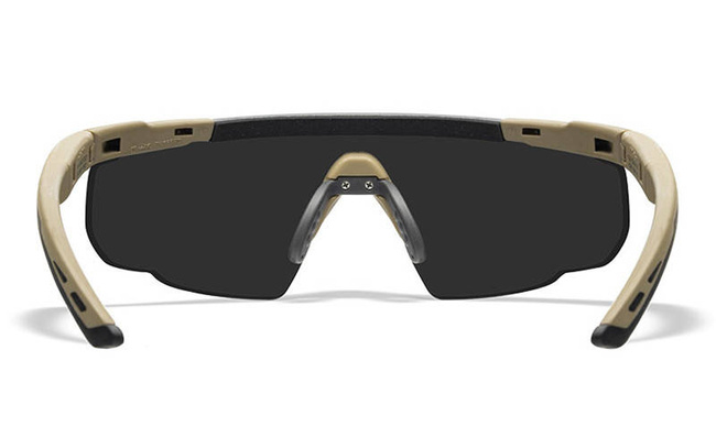 BALLISTIC SUNGLASSES - SABER ADVANCED - WILEY X - GREY/CLEAR/LIGHT RUST - Frame Matte Tan 