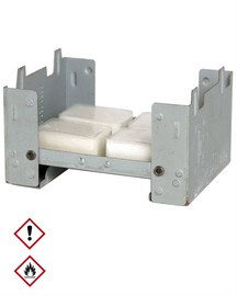 NATO MEDIUM FOLDING STOVE + 6 FUEL TABLETS - SILVER COLOR