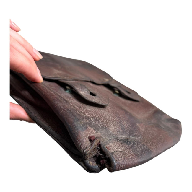 Bőr táska 4 AK-47 tölténytárhoz - Román hadsereg feleslege - Használt