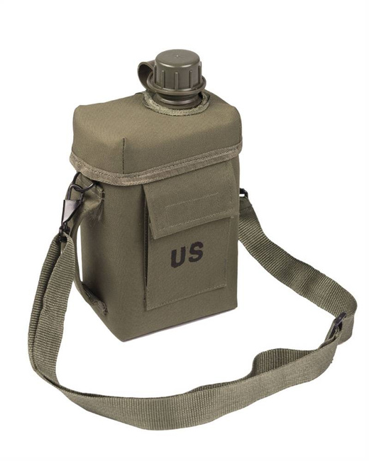 US PATROL CANTEEN WITH COVER AND STRAP - 2 L - OD - Mil-Tec