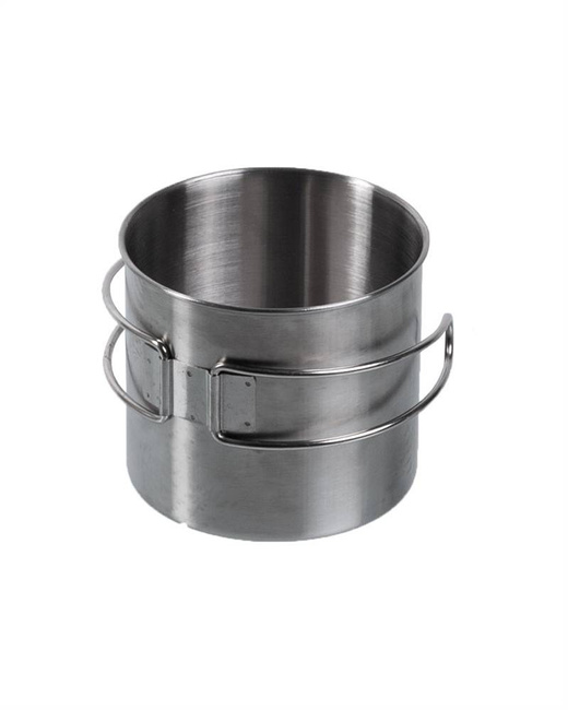 STAINLESS STEEL MUG WITH FOLDABLE HANDLE - Mil-Tec® - 600 ML