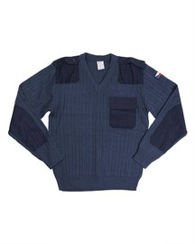 CSEH V-NYAKÚ PULÓVER M97 - KÉK / SZÜRKE - MINT ÚJ