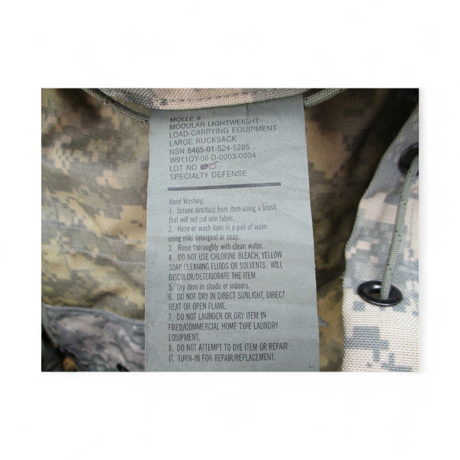 Molle II hátizsák külső fémkerettel - Amerikai hadsereg katonai felesleg - ACU terepszínű - Használt