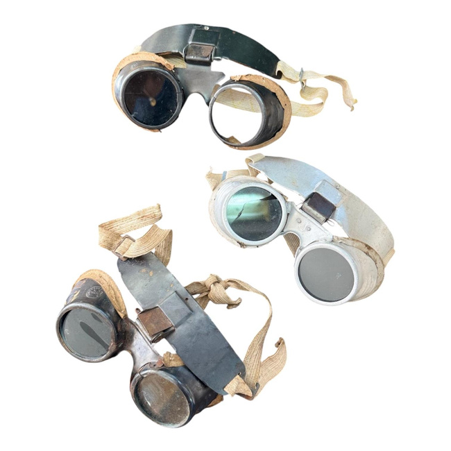 Aluminum Welding Goggles - Model G249 - Romanian Metallurgical Industry RSR - Romanian Army Military Surplus - Black - With Defects/Used