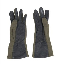 LEATHER/ARAMIDE COMBAT GLOVES - MILITARY SURPLUS FROM THE US ARMY - OD GREEN - USED