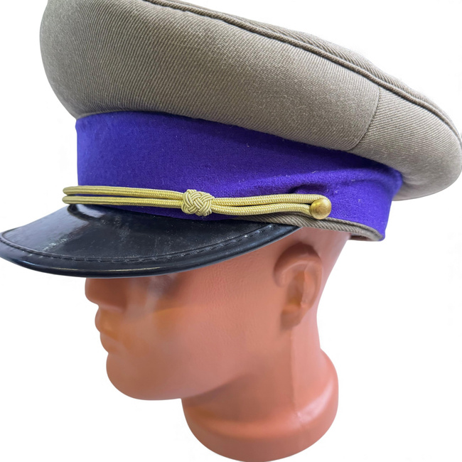 Non-Commissioned Officers Cap - Quartermaster - Ceremonial Model with Cord and Gold Embroidery - Romanian Army Military Surplus - Purple/OD Green - Good Condition