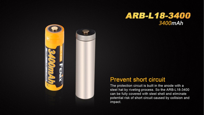 Fenix 18650 - 3400mAh - Rechargeable Battery - ARB-L 18-3400