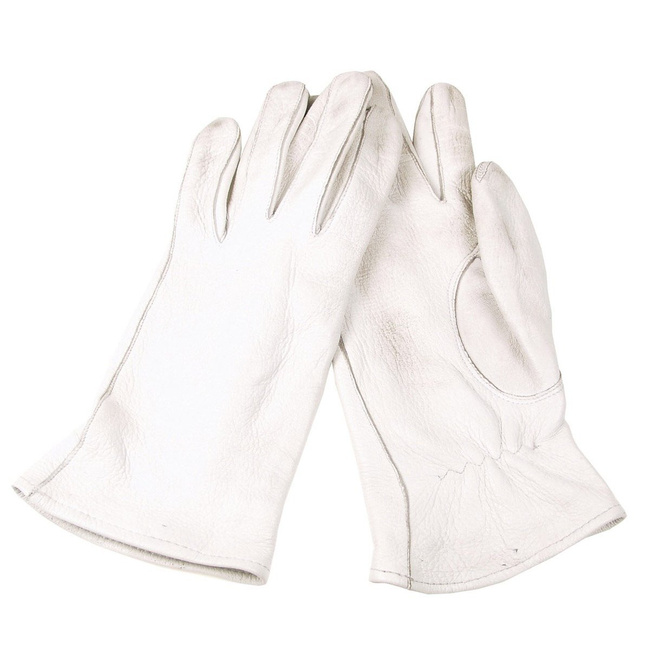 BW leather gloves, white, used