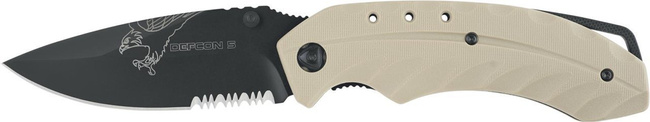 DEFCON 5 TACTICAL FOLDING KNIFE TAN FOXTROT - BOX