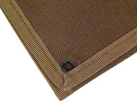 Foldable display panel for badges and badges, with a hook-and-loop attachment system