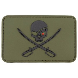 PATCH EMBLÉMA ''KOPONYA KARDOKKAL'' 3D - ZOLD OD - MFH