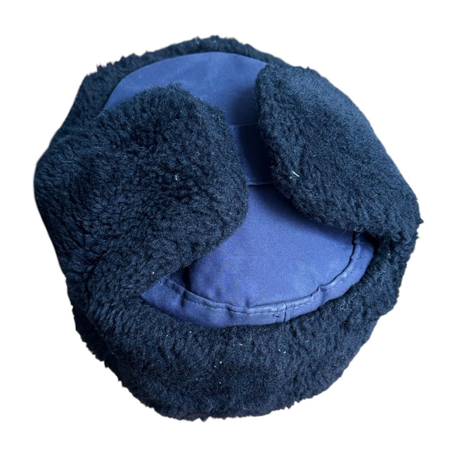 TÉLI SAPKA KÁDEREKNEK - SZOVJET IDŐSZAK - ROMÁN HADSEREG KATONAI FELESLEG - TENGERÉSZKÉK FEKETE SZŐRMÉVEL - JÓ ÁLLAPOTÚ